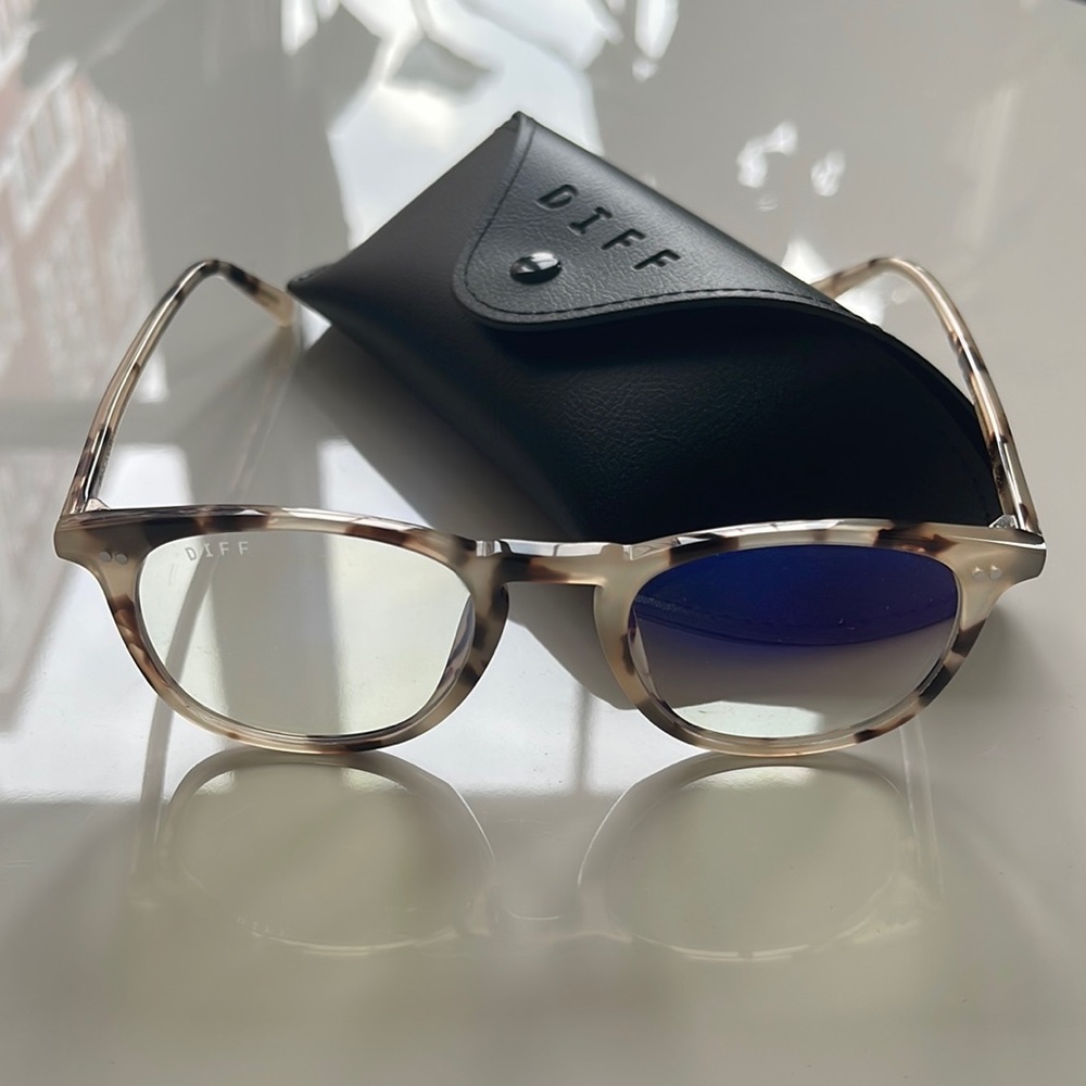 DIFF Eyewear Creamy/brown Tortoise Blue-light (+0.00)